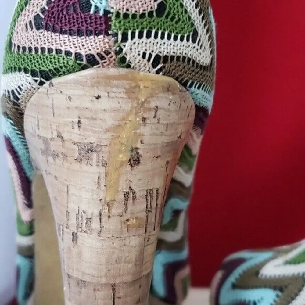 Diba Girl High Heels Multicolored Zig Zag - Size 8.5